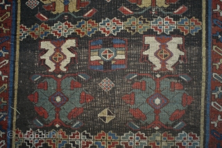 Azerbaijan first half 19th century, 120x410 cm. related to a rug published by Eberhart Herrmann, Seltene Orientteppiche v, München, 1983, side 102, picture 48. Exiting rug in not so bad condition for  ...