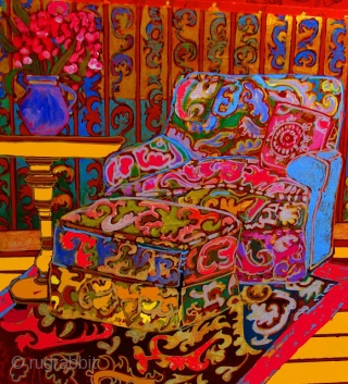 I am a textile painter who has studied all over the world and the result is a correct pattern with my touch of colour  Most size is 24 x 24 inches  ...