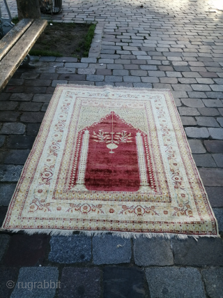 Antique mid 19th sivas armeniansilk rug in very good condition. Amazing quality of silk
Size :
185x120cm
+33611593013                  
