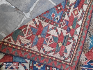 Antique fachralou kazak rug
 Mid 19th
Full pile. One old repair
180x120                       