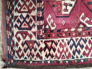 Antique square Turkmen kysil ayak mid 19th main carpet.

220x260                        