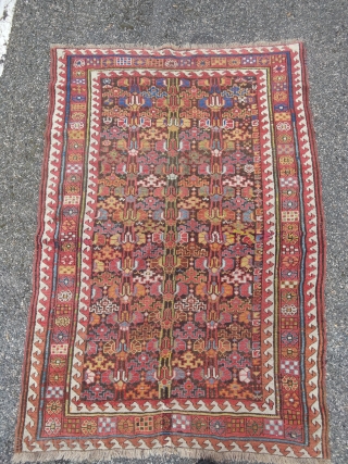 Antique Sauk Bulag. 
Mid 19th
230x155cm

Amazing vegetal saturéd dyes

Very Good state, good pile, no oxydated dark. Three small old repairs, pretty well done           