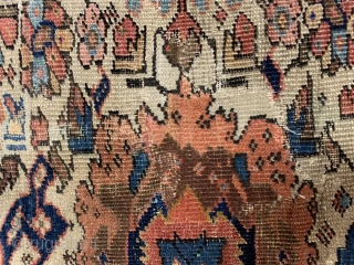 A fine Sultanabad Antique Rug circa 1890 8' x 12'6 in need of restoration.ref 4662                  