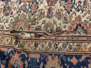 A fine Sultanabad Antique Rug circa 1890 8' x 12'6 in need of restoration.ref 4662                  