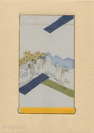 A very fine Japanese deluxe portfolio, Asuka Moyo (Asuka Pattern), complete with ten loose plates of kimono and obi designs, compiled by Nagai Toyotaro , published in 1933 by the textile section  ...