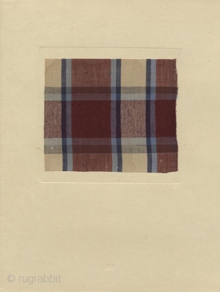 Japanese portfolio Mingei shima (Mingei striped textiles), complete with fifty numbered plates with fifty tipped-in samples of handmade folk textile with decorative strips (shima). Complete with a table of introduction. Compiled by  ...