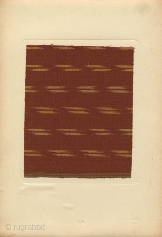 Japanese portfolio Shumi no teori momengire with 40 samples of handmade cotton textile tipped-in on cardboard, many ikat (kasuri) samples. Edited by the Society of reserch on handmade cotton textile and published  ...