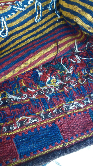 Rare pair of Uzbek, pannier bags, worked in interlok tapestry weave, clean.
80 x 70 - circa 1900.
Contact via WhatsApp : +33 (0) 614362146          