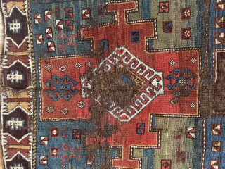 Zakatala Cruciform Rug with Unique Border, Northwest Caucasus, ca. 1850–1875

Wool on wool; single brown wool weft; all natural dyes.
Size: ca. 190 × 110 cm

A rare Zakatala cruciform rug from the mountainous northwest  ...