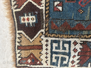 Zakatala Cruciform Rug with Unique Border, Northwest Caucasus, ca. 1850–1875

Wool on wool; single brown wool weft; all natural dyes.
Size: ca. 190 × 110 cm

A rare Zakatala cruciform rug from the mountainous northwest  ...