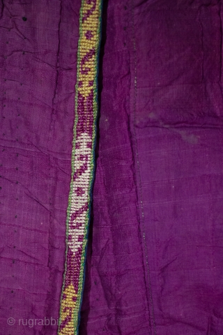  Purple silk Turkoman robe with embroidery trim and printed Russian lining.  I have two that are pretty much the same , ask to see other one. Both are open in  ...