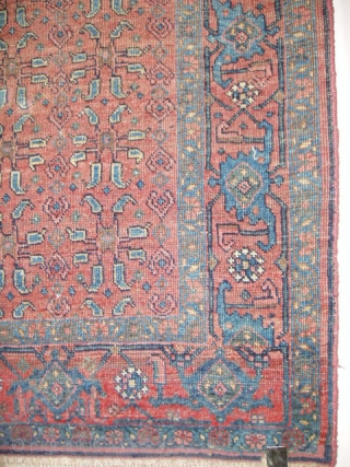 An antique Bijar rug, circa 1900, sized 2.13m x 1.33m.                       