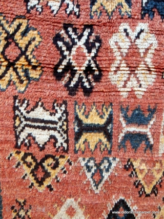 MOROCCAN BERBER HIGH ATLAS RUG with an exceptionally pleasing palette of colours and interesting design. It is an old rug dating from the mid 20th century and is from the region of  ...