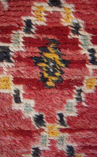 MOROCCAN RUG from the district of Rehamna in the vast area west of Marrakech known as the Haouz. The knotted pile is wool and the warps and wefts are a mixture of  ...