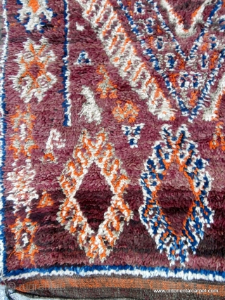 MOROCCAN BERBER MIDDLE ATLAS CARPET although the diamond lattice design is often used in rugs from the Beni Mguild Berbers in the southern Middle Atlas mountains, it is unusual to find the  ...