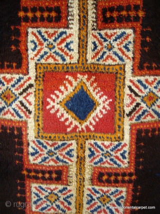 MOROCCAN HIGH ATLAS BERBER RUG which has beautiful soft lustrous wools including a mixture of undyed brown and black in the centre field. It is from the region of Tazenacht, south of  ...