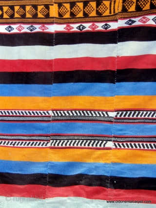 KILIM / FLAT WEAVE called "Kpoke" and woven by the Mende people in Sierra Leone in West Africa. The women of this group spin the fine cotton required for these kilims but  ...