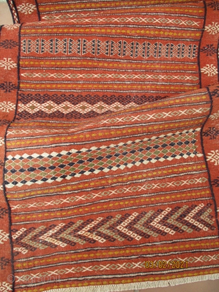 KURDISH KILIM FROM THE KURDS OF QUCHAN which lies north of Meshed. Although Quchan is the main gathering point for the Kurdish rugs, bags, trappings and kilims few are woven in the  ...
