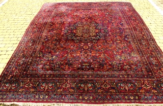 OLD KHORASAN CARPET which is fine and has an incredible depth of rich colours. The weave indicates that it was woven in southern Khorasan in the region of Birjand or Moud. The  ...