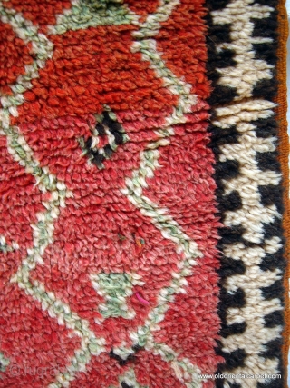 MOROCCAN BERBER ANTI ATLAS RUG from the little known Beni Yacoub group near the town of Tata in the area known as pre-Sahara. This is an old and impeccable rug displaying the  ...