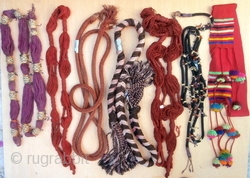 COLLECTION OF 7 RARE BERBER CEREMONIAL WOVEN BELTS - Woven for both Berber men and women and tied around the waist as part of the colourful clothes worn on special occasions.
Details -  ...