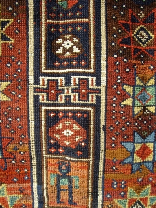 SEMI-ANTIQUE KURDISH TRIBAL RUG.   An unusual example of early 20th century work from the Kurds of Quchan who inhabit the area north of Khorrassan in north east Persia. Note the  ...