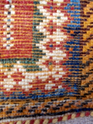 GABBEH TRIBAL BAG probably woven by Lurs. Although the design is more Kurdish in appearance examination of the weave on the reverse, together with the colours, shows that this is a Gabbeh.  ...