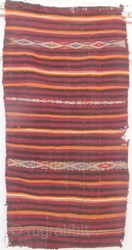 MOROCCAN BERBER EMBROIDERED KILIM, the colours and weave of which indicate that it was woven by the Beni M·guild Berbers in the Middla Atlas. It is old and very fine and was  ...