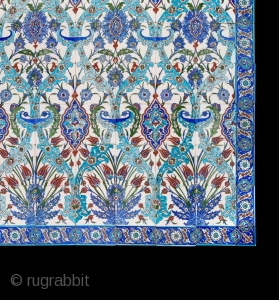 ANTIQUE CERAMIC TURKISH TILED PANEL which is the last large panel of these tiles we discovered in a derelict warehouse in Malaga where they had been stored since the early 1980s. They  ...