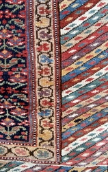 ANTIQUE KURDISTAN LONG RUG circa 1900. The warps and wefts are of fine two ply hand spun wool and this allows for a very fine knot density, weight and durability and fineness  ...