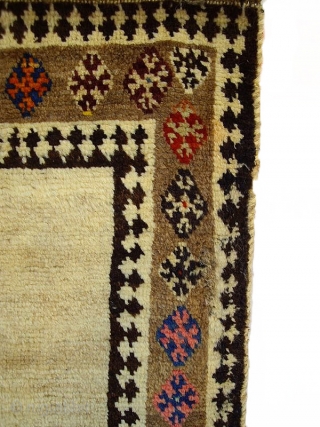  OLD GABEH PERSIAN TRIBAL RUG woven by Lurs in south west Persia. Reference 1716. Size 200 x 114cms. SOLD.  THANK  YOU.         