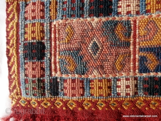 ANATOLIAN TENT BAG A small and rare bag woven by pastoral Yoruk people in western Anatolia. It is called locally "oklawali" and is used to store items for bread making, especially the  ...