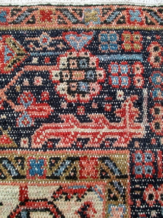 KARADJA RUG which is very unusual. It is old but in perfect condition with full glossy pile and original ends and sides. The weave on the reverse confirms that this rug is  ...
