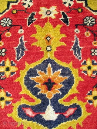 OLD TURKISH VILLAGE RUG FROM THE REGION OF KAYSERI IN EASTERN ANATOLIA (ASIATIC TURKEY). The rug is in excellent condition with full unblemished pile and rich glowing colours. The whole rug is  ...