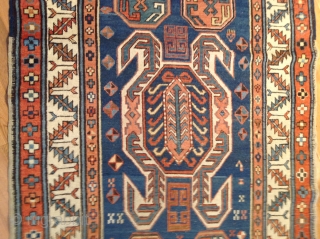 Antique Caucasian Talish Rug Runner 3'4' 'x 9'4'' Lenkoran dragon medallion design Circa 1875 Strikingly beautiful antique Caucasian Talish runner with classic “dragon” medallions from the Lenkoran area. 3 feet 4 inches  ...