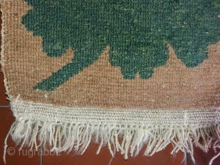 Gorgeous antique Tibetan mat, very rare cut-in-relief pattern (Tib.: buma rimo, “shaped like a mountain”), natural colours, circa 82 by 62 cm, excellent condition (only a few knots have been professionally repiled  ...