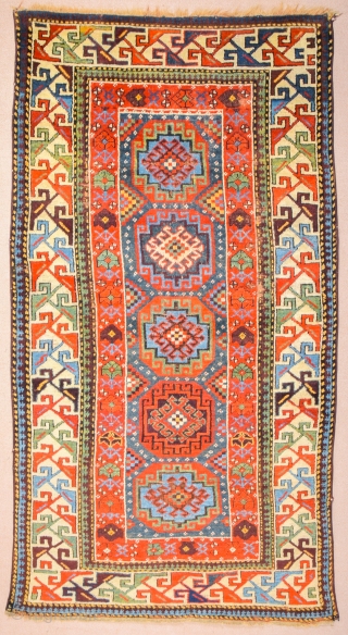 Middle of the 19th Century Persian Rare North-West Colorful Rug Size 117 x 214 cm It has great colors and rare border.           