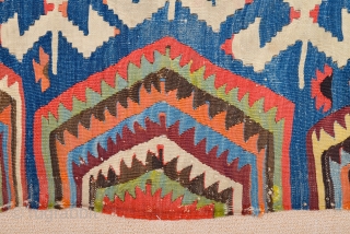 18th Century An Unusual Central Anatolian Probably Konya Area Kilim Fragment 80 x 180 cm                  