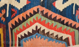 18th Century An Unusual Central Anatolian Probably Konya Area Kilim Fragment 80 x 180 cm                  