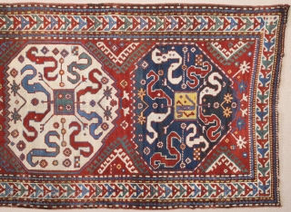 Mid. 19th Century Caucasian Cloudband Rug.It's in good condition.Size 120 x 220 Cm                    