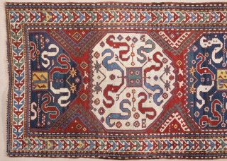 Mid. 19th Century Caucasian Cloudband Rug.It's in good condition.Size 120 x 220 Cm                    