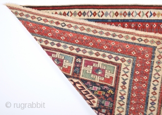 19th Century Caucasian Gendje Rug It's ın Really Good Condition And Untouched One.Size 91 x 197 Cm                