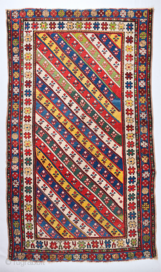 19th Century Colorful Caucasian Gendje Rug Size 105 x 183 Cm If You Need Any More Detail Or Information Please Let Me Know.          