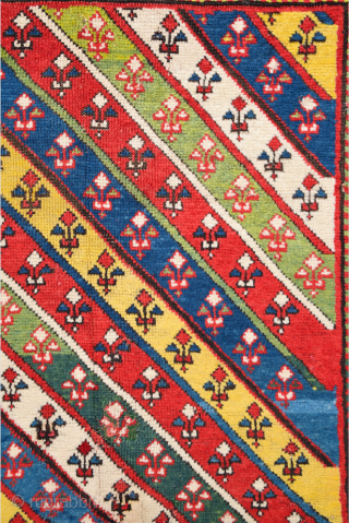 19th Century Colorful Caucasian Gendje Rug Size 105 x 183 Cm If You Need Any More Detail Or Information Please Let Me Know.          