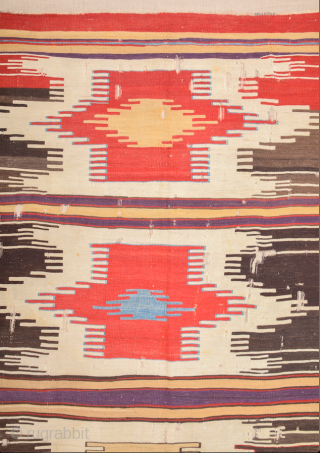 Circa 1800s or little earlier Central Anatolian Karapinar Saph Kilim It has very nice deep colors Of the three saf klims offered here, this splendidly coloured fragment, attributable to Karapinar, shows the  ...