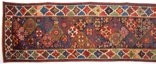 19th Century Really Colorful Unusual Nord-West Rug.It Has Perfect Pile Untouched One.Size 90 x 505 Cm                 