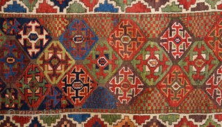 19th Century Really Colorful Unusual Nord-West Rug.It Has Perfect Pile Untouched One.Size 90 x 505 Cm                 