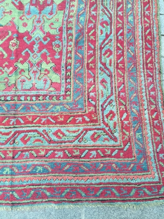 19th Century Ushak Rug.It's in Perfect Condition Size 355 x 375 Cm Reasonable One.                   