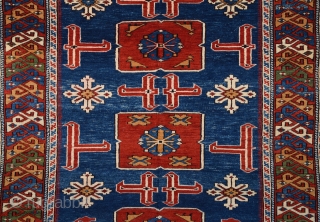 19th Century Caucasian Karagasli Rug.It Has Perfect Pile And Happy Colors Untouched One Size 115 x 150 Cm               