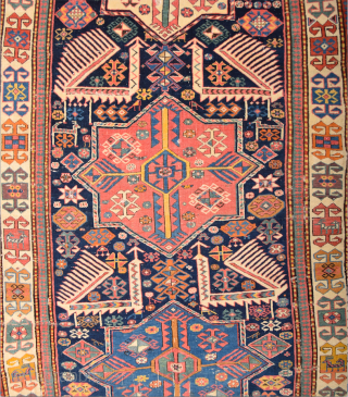 Early 19th Century Akstafa Bird Rug As founded. It has nice details selling as it is but ıf would you like to repair it possible to do it. If you need any  ...